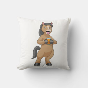 Coussin Cheval avec Mug de jus d'orange