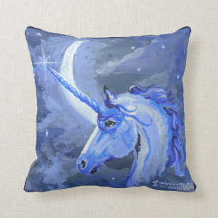Coussin Cheval bleu pourpre lunaire de Pegasus de lunes de