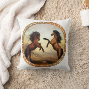Coussin Cheval Brown foncé et Brown friésien léger