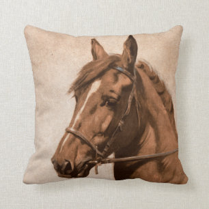 Coussin Cheval de gingembre de livre noir de beauté