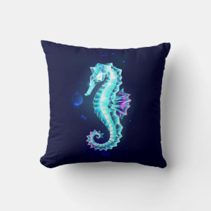 Coussin Cheval de mer de glace cristal sur Arrière - plan
