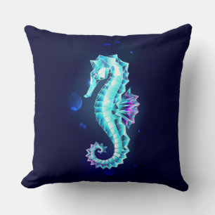 Coussin Cheval de mer de glace cristal sur Arrière - plan 