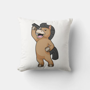 Coussin Cheval en coiffeur avec peigne