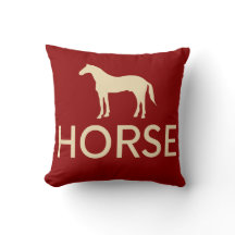 Cheval équestre réversible rouge et crème