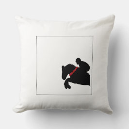 Coussin Cheval équestre Show Jumper Silhouette Roses rouge