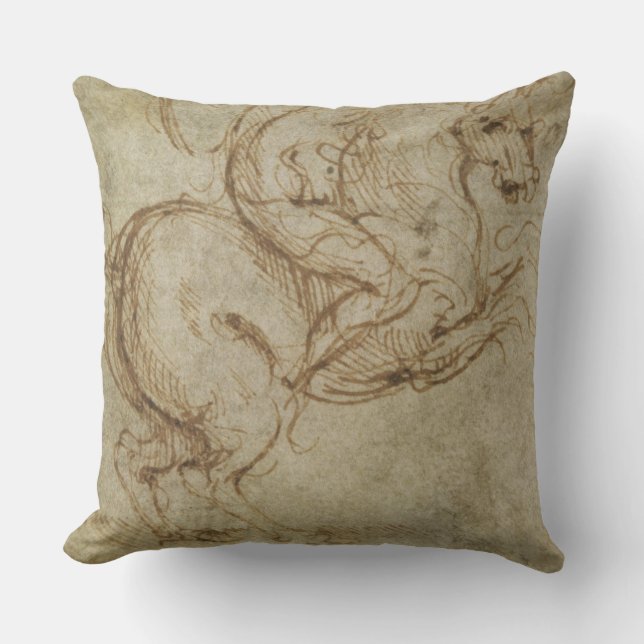 Coussin Cheval et cavalier (à l'encre sur le papier) (Recto)