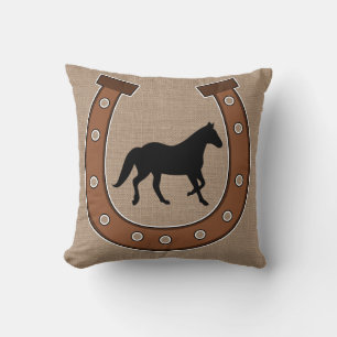 Coussin Cheval et Monogramme Cheval Jeu d'oreiller