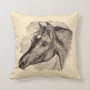 Coussin Cheval intelligent vintage sur le modèle de