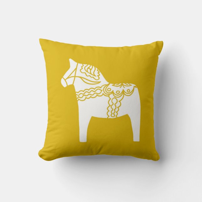 Coussin Cheval jaune de Dala (Recto)