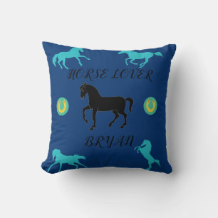 Coussin Cheval Lover lance l'oreiller avec nom personnalis