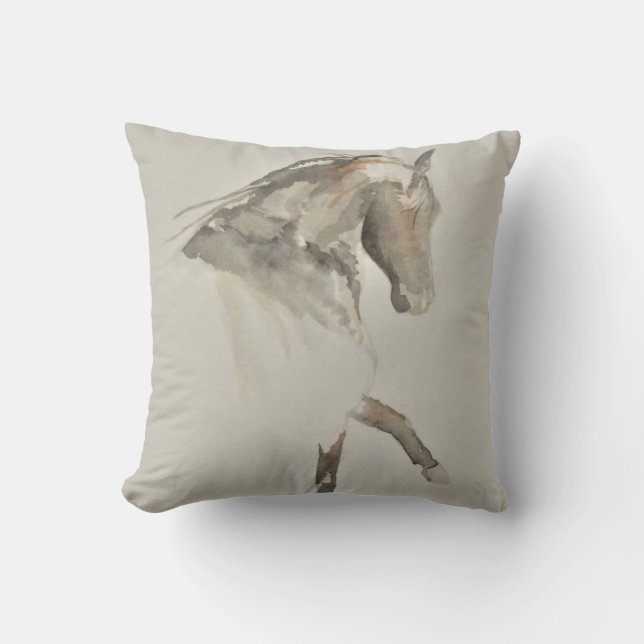 Coussin Cheval noir et blanc (Recto)