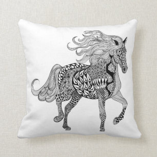 Coussin Cheval noir inspiré