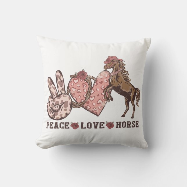 Coussin Cheval Peace Love (Recto)
