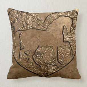 Coussin Cheval silhouetté gravé