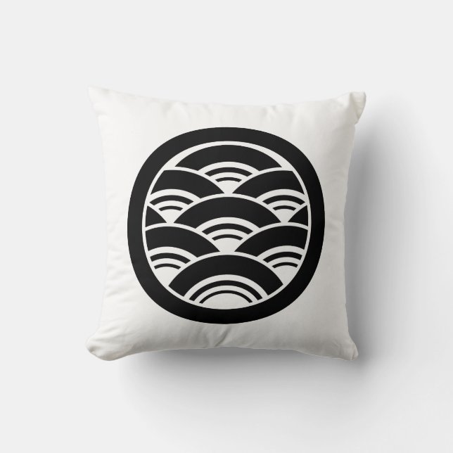 Coussin Chevauchement d'ondes en cercle (Recto)