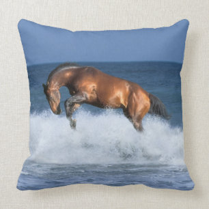 Coussin Chevaux d'imaginaire : Selle Francais et mer