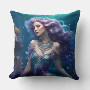 Coussin Cheveux mauve de sirène