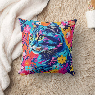Coussin Cheveux : Peinture de chat optimale