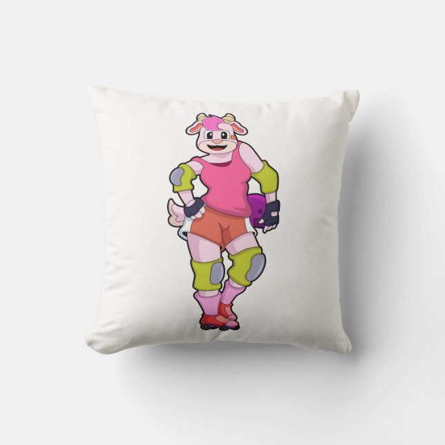 Coussin Chèvre comme Patinage en ligne avec Patins en lign (Recto)