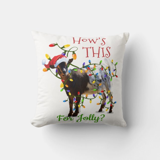 Coussin Chèvre de Noël amusante Comment est-ce pour Jolly (Recto)