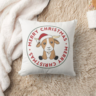 Coussin Chèvre de Noël Chèvres Animaux d'hiver Jeter Oreil
