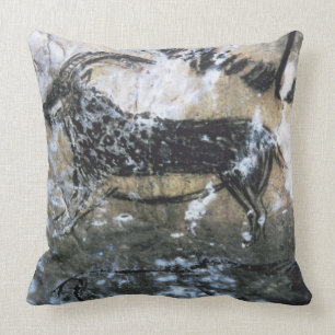 Coussin Chèvre ou chamois, peinture de roche dans la salle