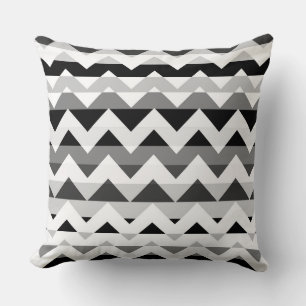 Coussin Chevron blanc et gris Zigzag