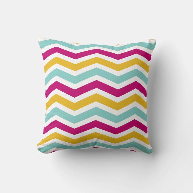Coussin Chevron coloré (Recto)