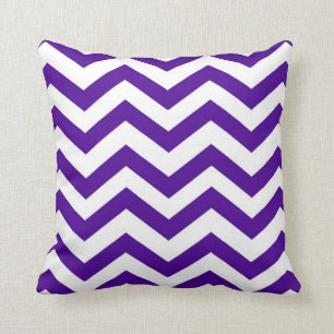 Coussin Chevron mauve et blanc