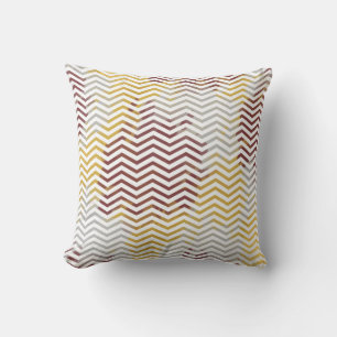 Coussin Chevron Motif Abstrait Red Gold Splotches