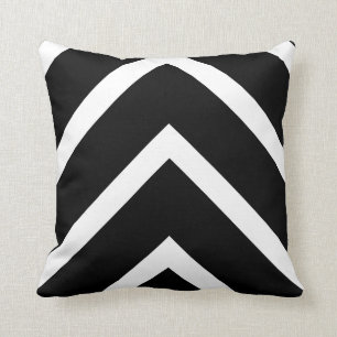 Coussin Chevron noir audacieux