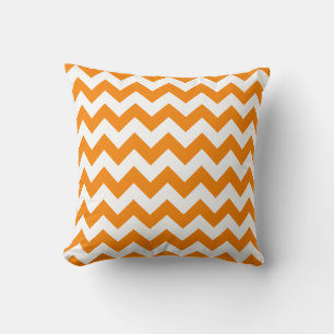 Coussin Chevron Orange et Blanc