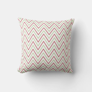 Coussin Chevron rouge et vert Motif de vacances Jeu d'orei