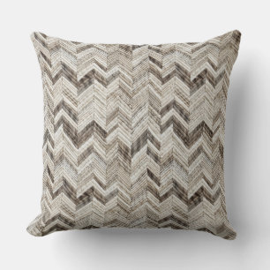 Coussin chevron taupe crème cosy