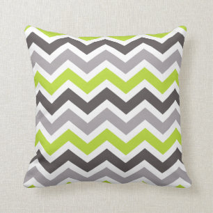 Coussin Chevron vert et gris