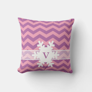 Coussin Chevrons d'orchidée rayonnants congelés avec floco