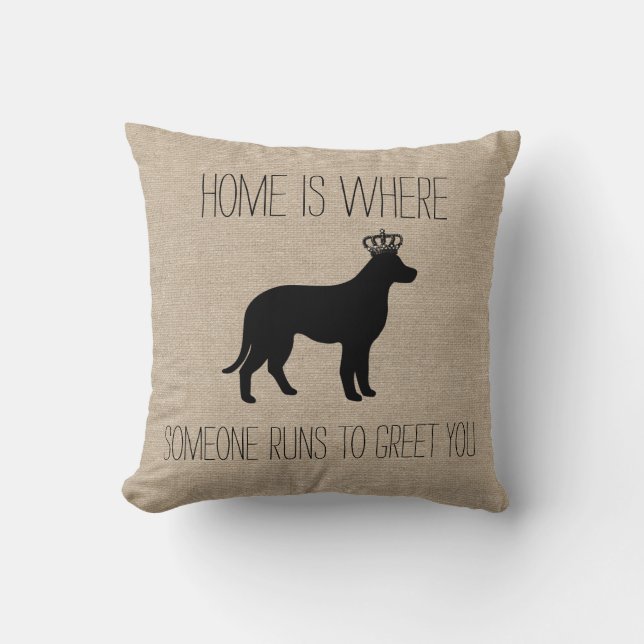 Coussin Chez soi, c'est là que quelqu'un court pour te sal (Recto)