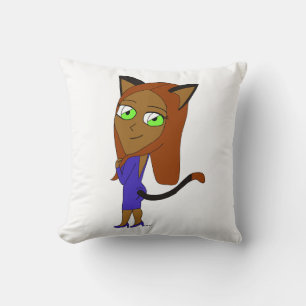 Coussin chibi catgirl