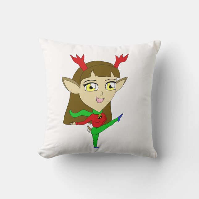 Coussin chibi danser la fille de rennes (Recto)