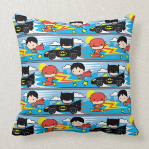 Coussin Chibi Flash, Superman et Batman Racing Motif
