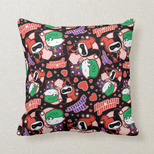 Coussin Chibi Joker et Harley Heart Motif
