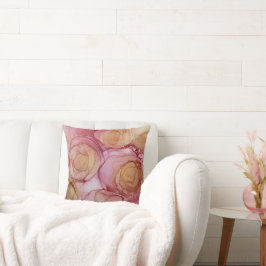 Coussin Chic Abstrait Floral Rose Brown Beige violet