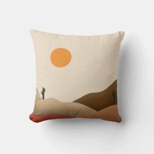 Coussin Chic Boho Terracotta Desert Cactus Monogramme