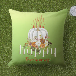 Coussin Chic Bon thanksgiving Citrouille Automne Floral Ve