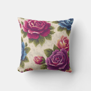 Coussin Chic Botanique Vintage Roses Rustiques Décoratives