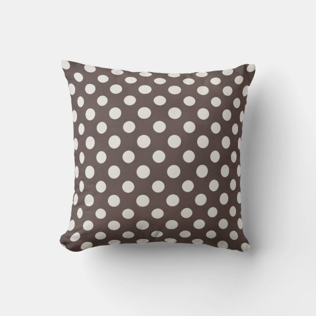 Coussin Chic Brown blanc Polka Motif (Recto)