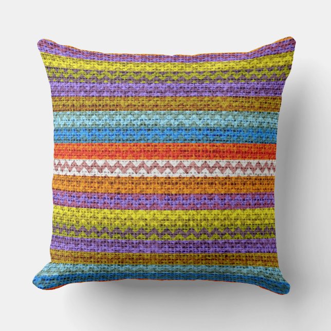 Coussin Chic Chevron Burlap Rustic #28 (Recto)