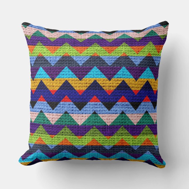 Coussin Chic Chevron Burlap Rustique #41 (Recto)