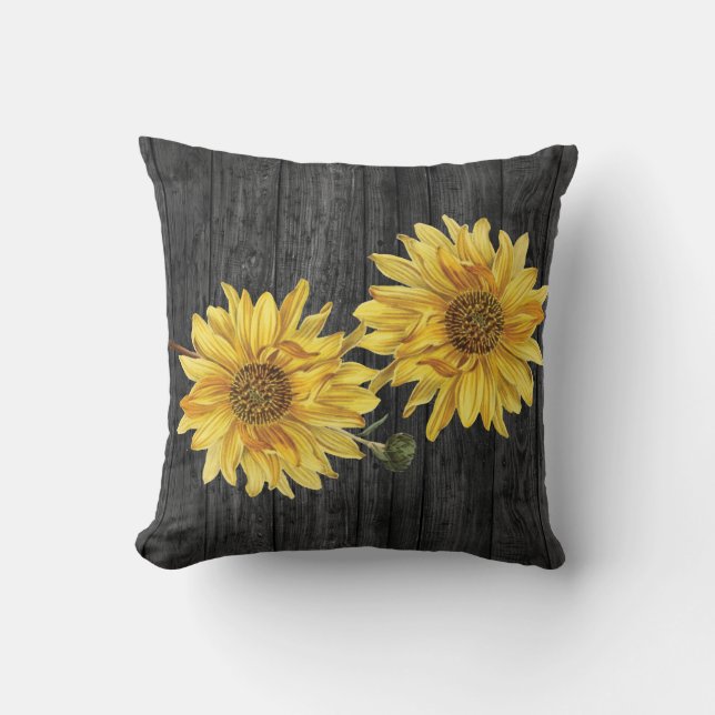 Coussin chic de céréales en bois noir et de tourne (Recto)