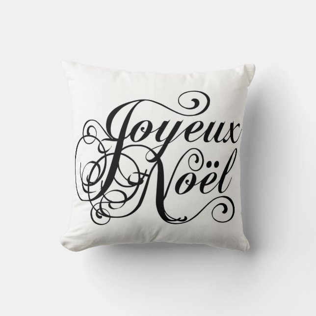 Coussin chic français Joyeux Noel de Noël (Recto)
